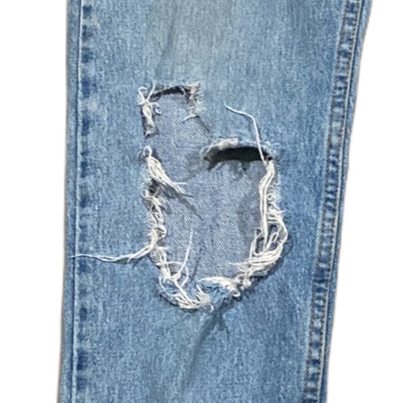 Levi's 512 Slim Fit Distressed Tapered Light Wash Jeans - Picture 6 of 16